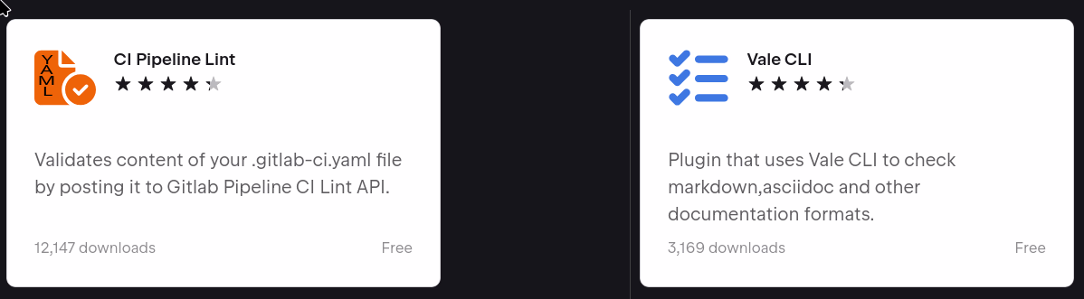 Vale Cli & Gitlab Pipeline Lint Plugin Updates